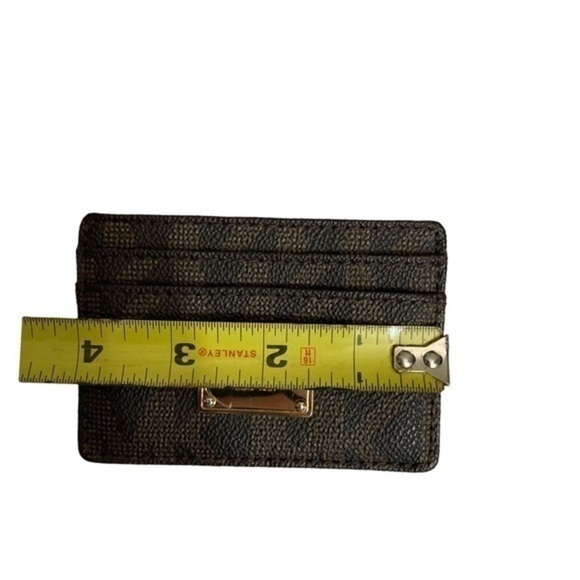Michael Kors signature mk brown khaki card case
